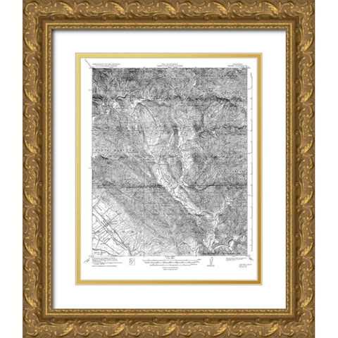 Nipomo California Quad - USGS 1922 Gold Ornate Wood Framed Art Print with Double Matting by USGS
