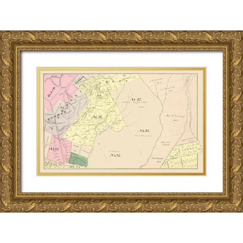 Oakland California Landowner - Thompson 1878 Gold Ornate Wood Framed Art Print with Double Matting by Thompson