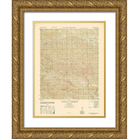 Old Man Mountain Sheet - US Army 1944 Gold Ornate Wood Framed Art Print with Double Matting by US Army