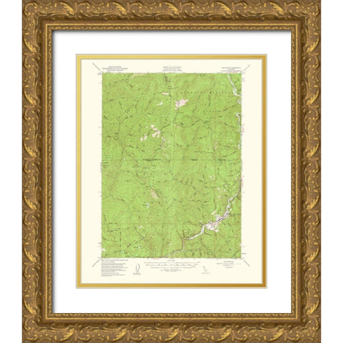 Orleans California Quad - USGS 1953 Gold Ornate Wood Framed Art Print with Double Matting by USGS