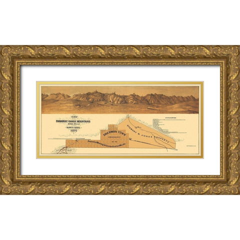 Panamint Range Mountains California - Britton Gold Ornate Wood Framed Art Print with Double Matting by Britton