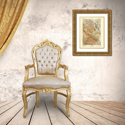 Petaluma California Quad - USGS 1942 Gold Ornate Wood Framed Art Print with Double Matting by USGS