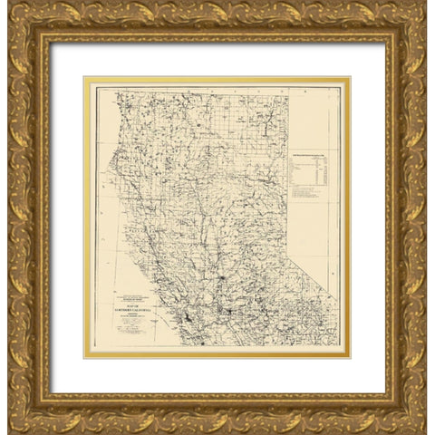 Placer Mining Areas In Northern California Gold Ornate Wood Framed Art Print with Double Matting by Bradley