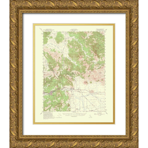 Portola California Quad - USGS 1956 Gold Ornate Wood Framed Art Print with Double Matting by USGS