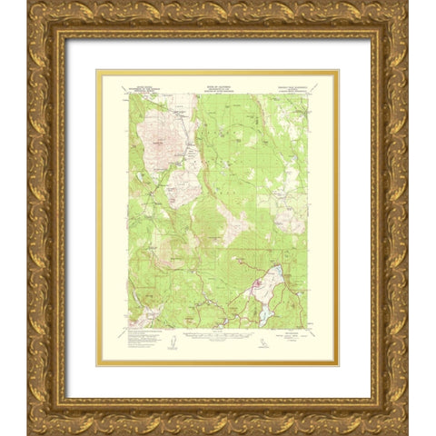 Prospect Peak California Quad - USGS 1956 Gold Ornate Wood Framed Art Print with Double Matting by USGS