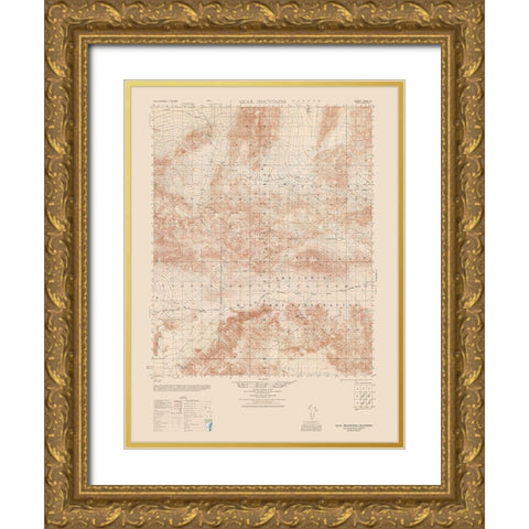 Quail Mountains Sheet - US Army 1948 Gold Ornate Wood Framed Art Print with Double Matting by US Army