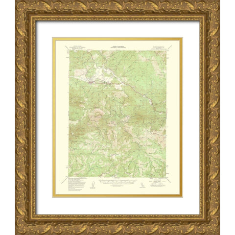 Quincy California Quad - USGS 1956 Gold Ornate Wood Framed Art Print with Double Matting by USGS