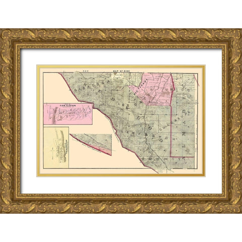 Santa Clara West Central California Landowner Gold Ornate Wood Framed Art Print with Double Matting by Thomas
