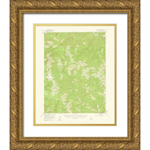 Salmon Mountains California Quad - USGS 1961 Gold Ornate Wood Framed Art Print with Double Matting by USGS