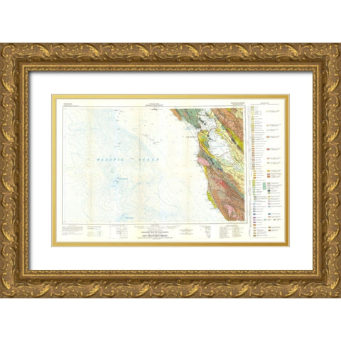 San Francisco Sheet California Mines Gold Ornate Wood Framed Art Print with Double Matting by Jennings