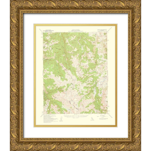 Sonora Pass California Quad - USGS 1961 Gold Ornate Wood Framed Art Print with Double Matting by USGS