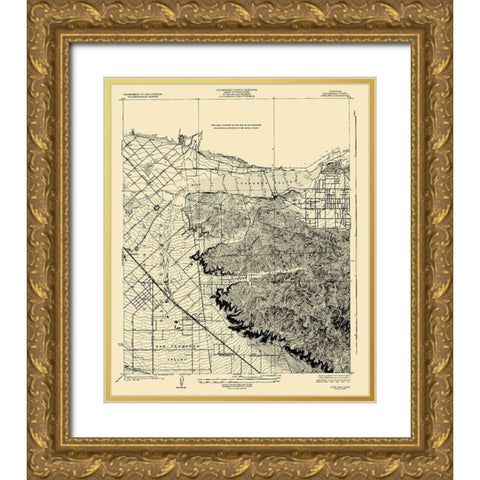 Stockton California Quad - USGS 1926 Gold Ornate Wood Framed Art Print with Double Matting by USGS