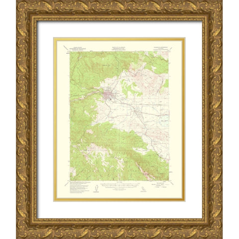 Susanville California Quad - USGS 1954 Gold Ornate Wood Framed Art Print with Double Matting by USGS