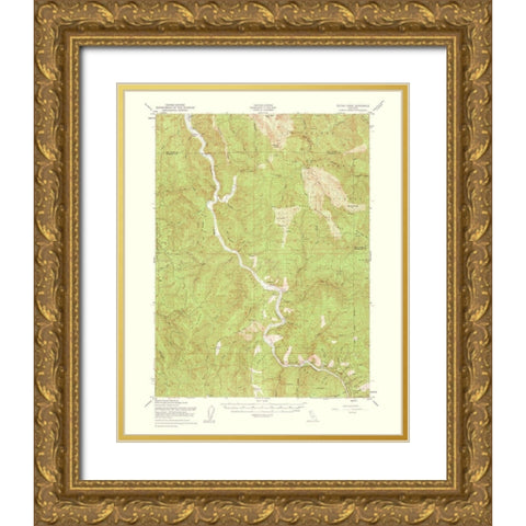 Tactah Creek California Quad - USGS 1961 Gold Ornate Wood Framed Art Print with Double Matting by USGS