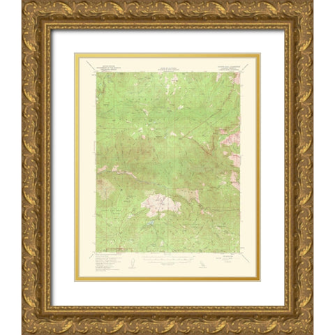 Tehipite Dome California Quad - USGS 1952 Gold Ornate Wood Framed Art Print with Double Matting by USGS