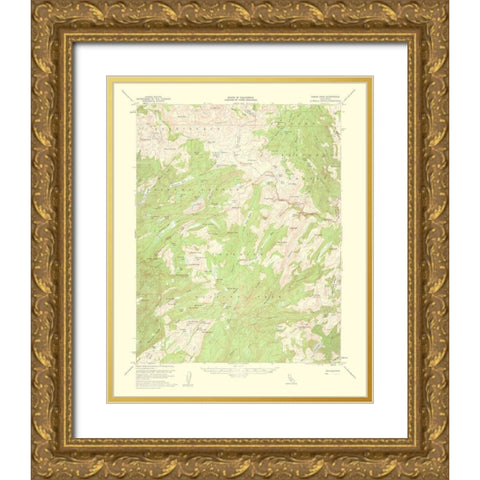 Tower Peak California Quad - USGS 1956 Gold Ornate Wood Framed Art Print with Double Matting by USGS