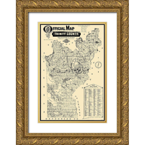 Trinity California - Lowden 1894 Gold Ornate Wood Framed Art Print with Double Matting by Lowden