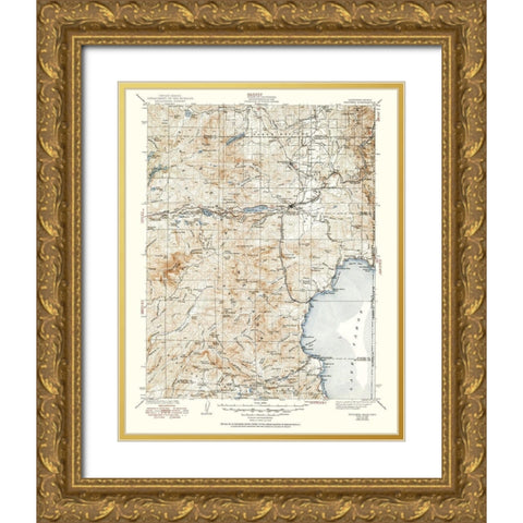 Truckee California Quad - USGS 1940 Gold Ornate Wood Framed Art Print with Double Matting by USGS