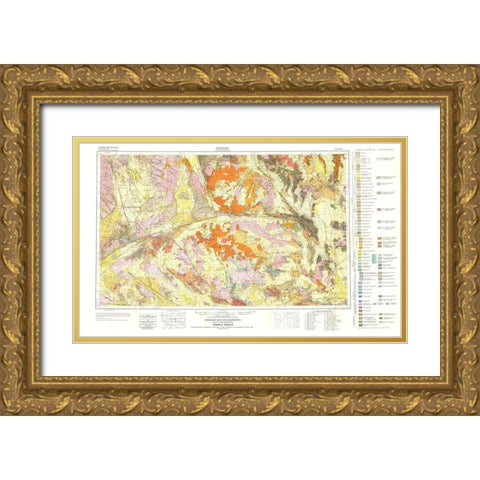 Trona Sheet California Mines - Jennings 1957 Gold Ornate Wood Framed Art Print with Double Matting by Jennings