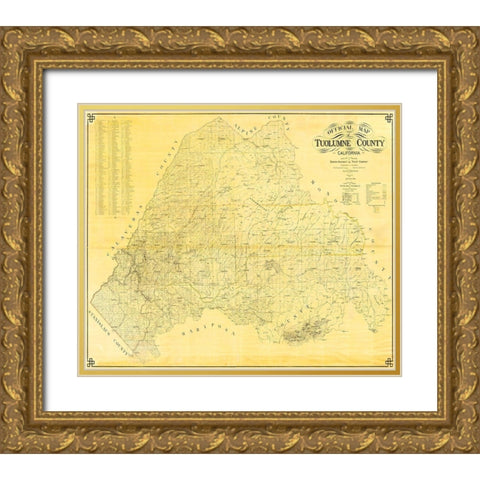 Tuolumne California Landowner - Segerstrom 1907 Gold Ornate Wood Framed Art Print with Double Matting by Segerstrom