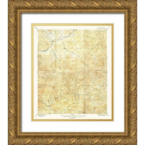 Tujunga California Quad - USGS 1897 Gold Ornate Wood Framed Art Print with Double Matting by USGS