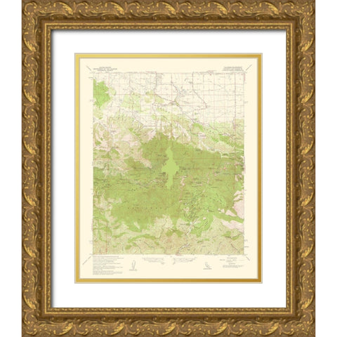 Valyermo California Quad - USGS 1960 Gold Ornate Wood Framed Art Print with Double Matting by USGS