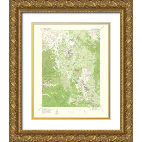 Weed California Quad - USGS 1954 Gold Ornate Wood Framed Art Print with Double Matting by USGS