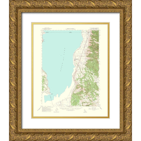 Willow Ranch California Oregon Quad - USGS 1956 Gold Ornate Wood Framed Art Print with Double Matting by USGS