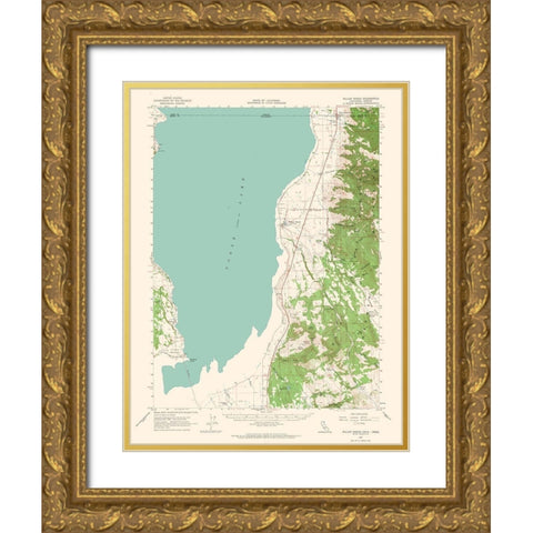 Willow Ranch California Quad - USGS 1962 Gold Ornate Wood Framed Art Print with Double Matting by USGS