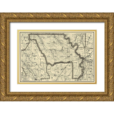 Yolo California - Weber 1914 Gold Ornate Wood Framed Art Print with Double Matting by Weber