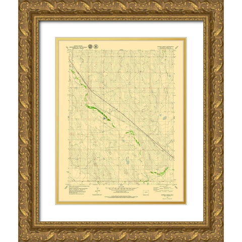 Barron Creek Colorado Quad - USGS 1979- 23 x 29.66 Gold Ornate Wood Framed Art Print with Double Matting by USGS