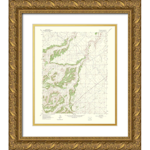 Beulah Colorado Quad - USGS 1965 Gold Ornate Wood Framed Art Print with Double Matting by USGS