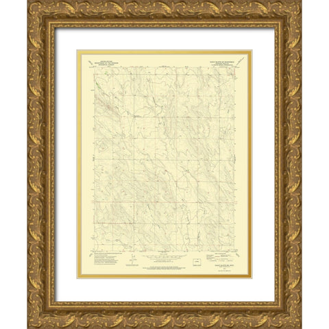 Chalk Bluffs SW Colorado Quad - USGS 1972 Gold Ornate Wood Framed Art Print with Double Matting by USGS