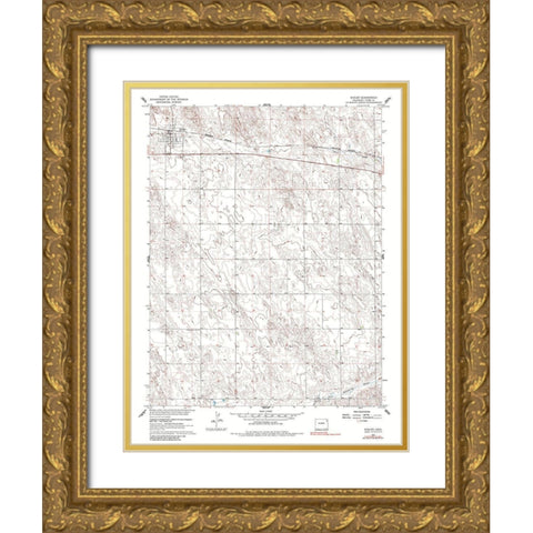 Eckley Colorado Quad - USGS 1961 Gold Ornate Wood Framed Art Print with Double Matting by USGS