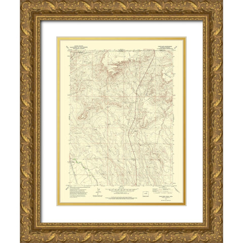 Carr East Colorado Quad - USGS 1972 Gold Ornate Wood Framed Art Print with Double Matting by USGS