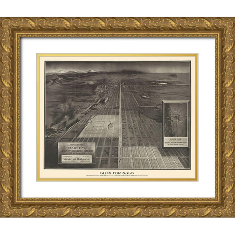 Harlem Jacksons Broadway Heights Denver Colorado Gold Ornate Wood Framed Art Print with Double Matting by Mitchell