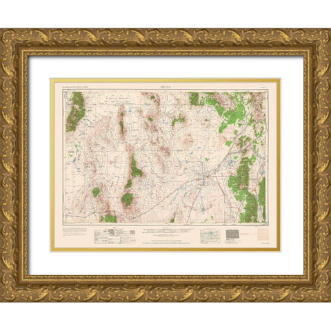 Delta Colorado Quad - USGS 1962 Gold Ornate Wood Framed Art Print with Double Matting by USGS