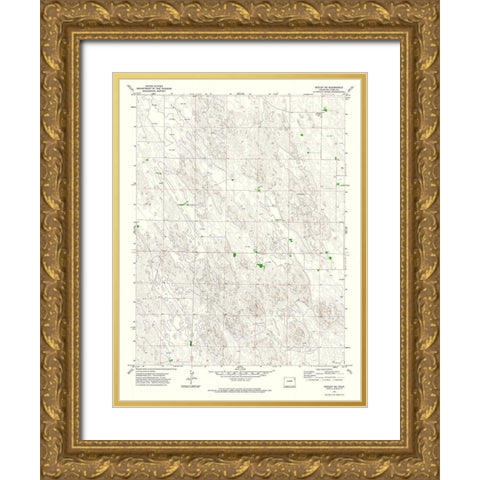 Eckley NE Colorado Quad - USGS 1971 Gold Ornate Wood Framed Art Print with Double Matting by USGS