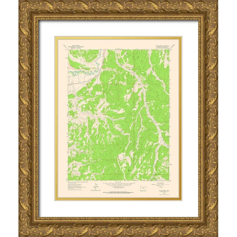 Gillam Draw Colorado Quad - USGS 1962 Gold Ornate Wood Framed Art Print with Double Matting by USGS
