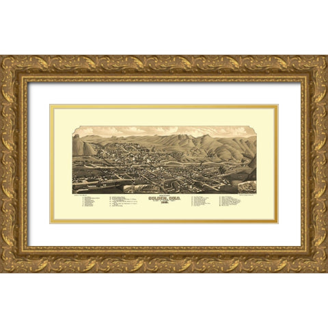 Golden Colorado - Stoner 1882 Gold Ornate Wood Framed Art Print with Double Matting by Stoner