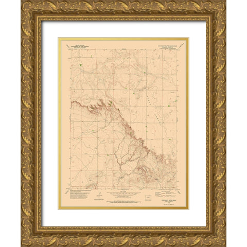 Kirchnavy Butte Colorado Quad - USGS 1978 Gold Ornate Wood Framed Art Print with Double Matting by USGS