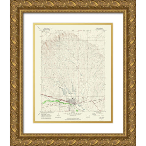 Limon Colorado Quad - USGS 1970 Gold Ornate Wood Framed Art Print with Double Matting by USGS