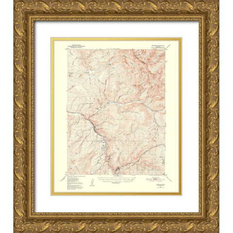 Minturn Colorado Quad - USGS 1954 Gold Ornate Wood Framed Art Print with Double Matting by USGS