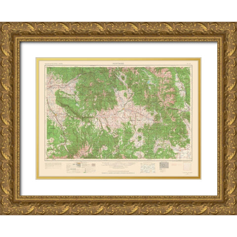 Montrose Colorado Quad - USGS 1962 Gold Ornate Wood Framed Art Print with Double Matting by USGS
