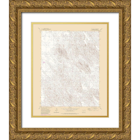 Old Baldy Colorado Quad - USGS 1971 Gold Ornate Wood Framed Art Print with Double Matting by USGS