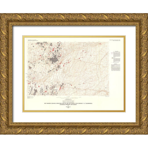 Sterling Quad of Structure Oil Gas Fields Gold Ornate Wood Framed Art Print with Double Matting by Scott