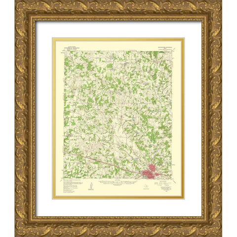 Weatherford Texas Quad - USGS 1960 Gold Ornate Wood Framed Art Print with Double Matting by USGS