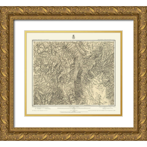 Colorado Central Colorado Sheet - US Army 1879 Gold Ornate Wood Framed Art Print with Double Matting by US Army