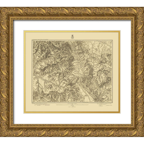 Colorado Central Colorado Sheet - US Army 1879 Gold Ornate Wood Framed Art Print with Double Matting by US Army