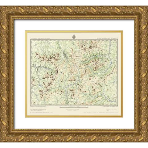 Colorado Southwest Colorado Sheet - US Army 1877 Gold Ornate Wood Framed Art Print with Double Matting by US Army